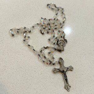 Vintage AB Glass Bead Rosary Made in Italy